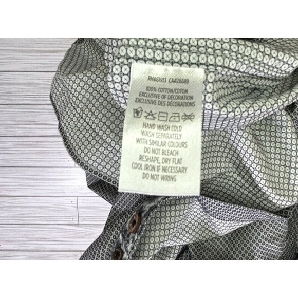Robert Graham X Tailored Fit Button Up Mens Size 46/18‎ 100% Cotton Gray White - Picture 6 of 11